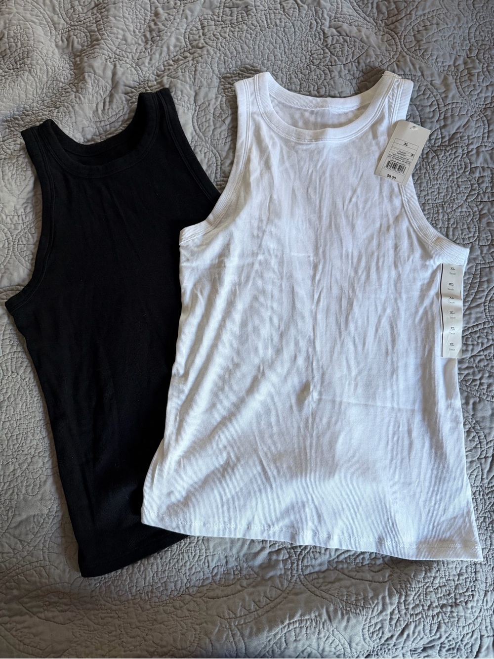 2 for 1 a new day Black and white racerback tank top bundle - XLarge
